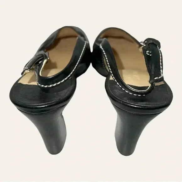 Women’s ANTONIO MELANI HEELS CLOSED TOES TWO TASSELS ON TOP BLACK COLOR SZ 6.5 - Picture 4 of 10